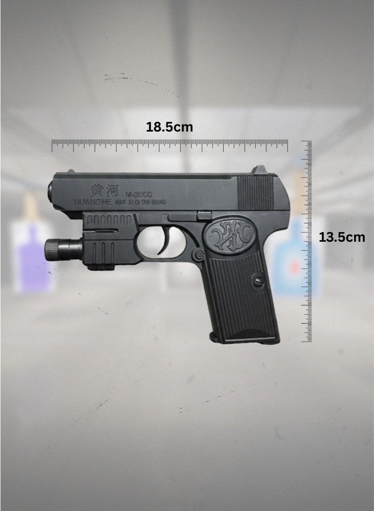 Premium Black Soccom Hand PUBG Pistol BB Gun with Laser Light Attachment and 200 BB Pellets – Handheld Shooting Toy for Target Practice, Pack of 1 Gun with Pellet Bottle - Image 2